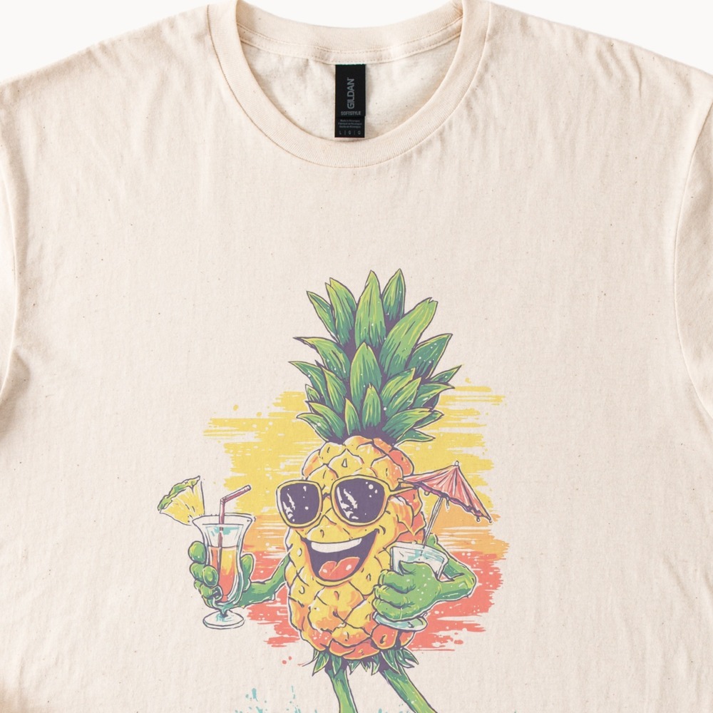 Beach Party Cartoon Pineapple Summer Tee